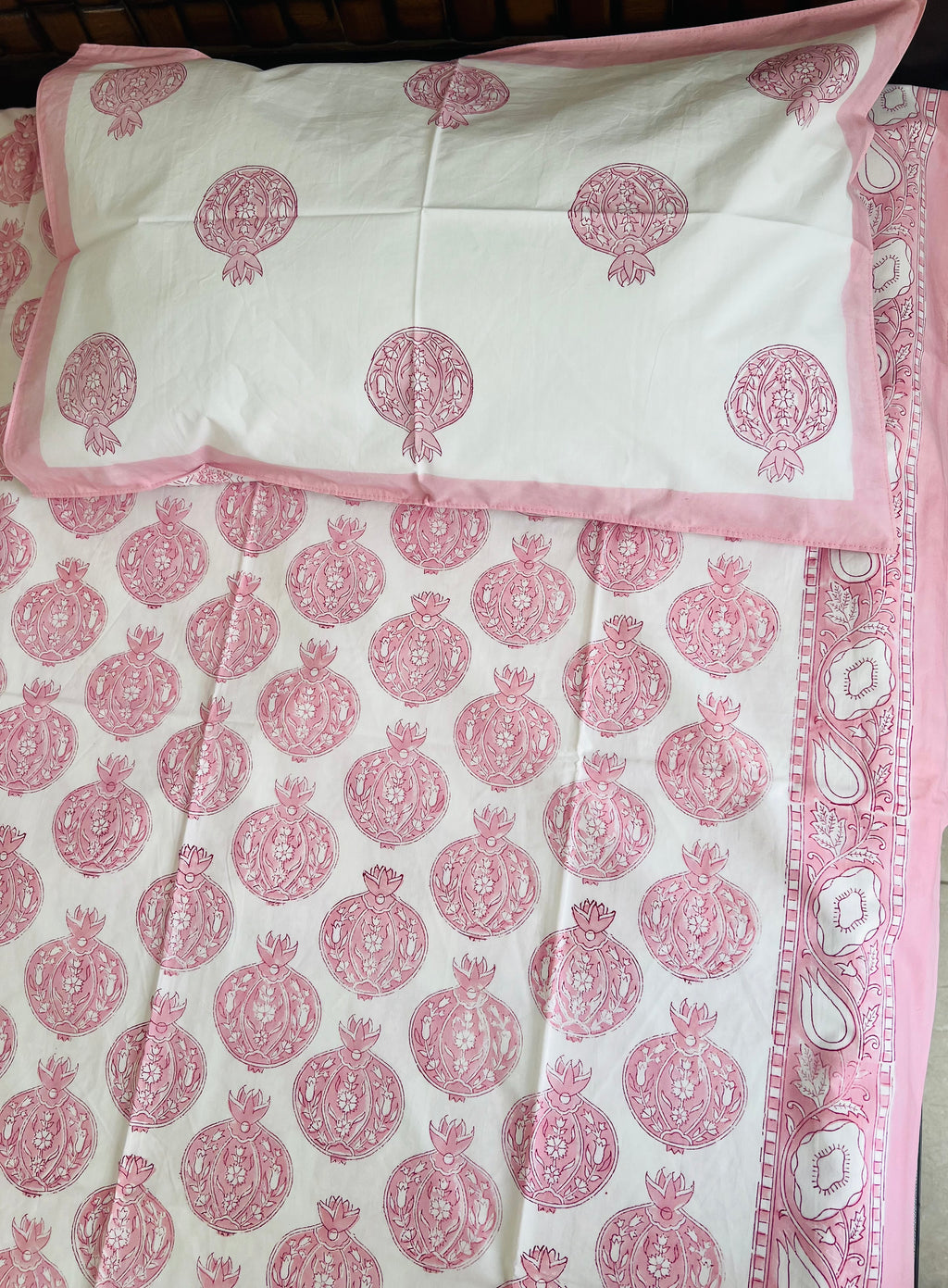 Percale cotton Handblock Bedsheet 300 TC