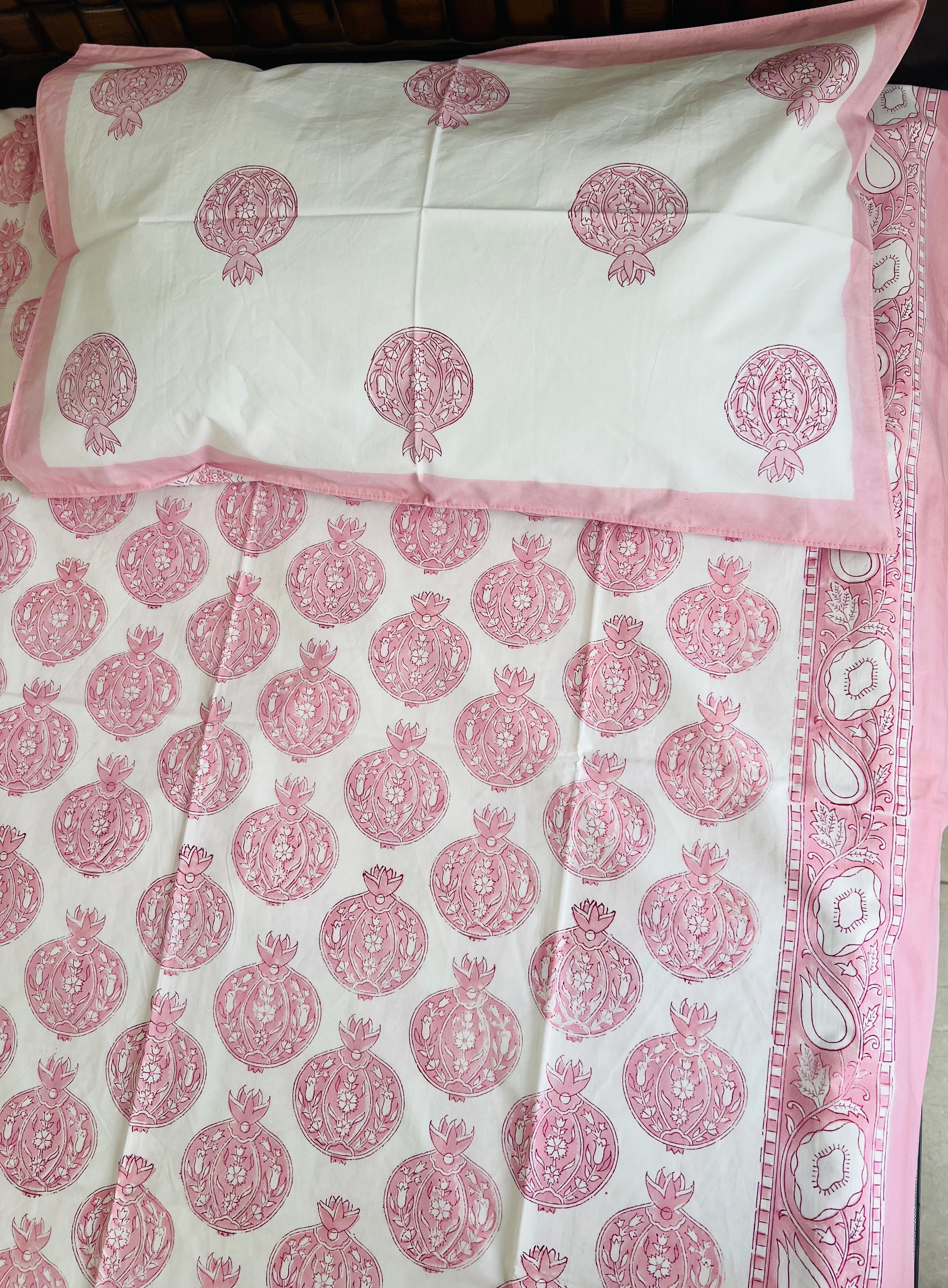 Percale cotton Handblock Bedsheet 300 TC