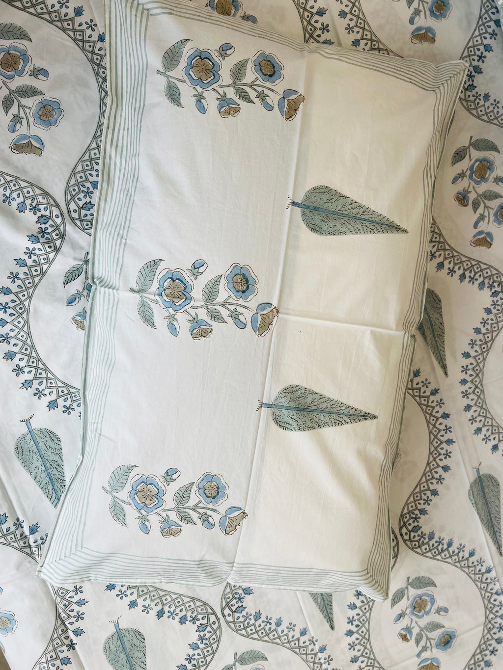 Percale cotton Handblock Bedsheet 300 TC