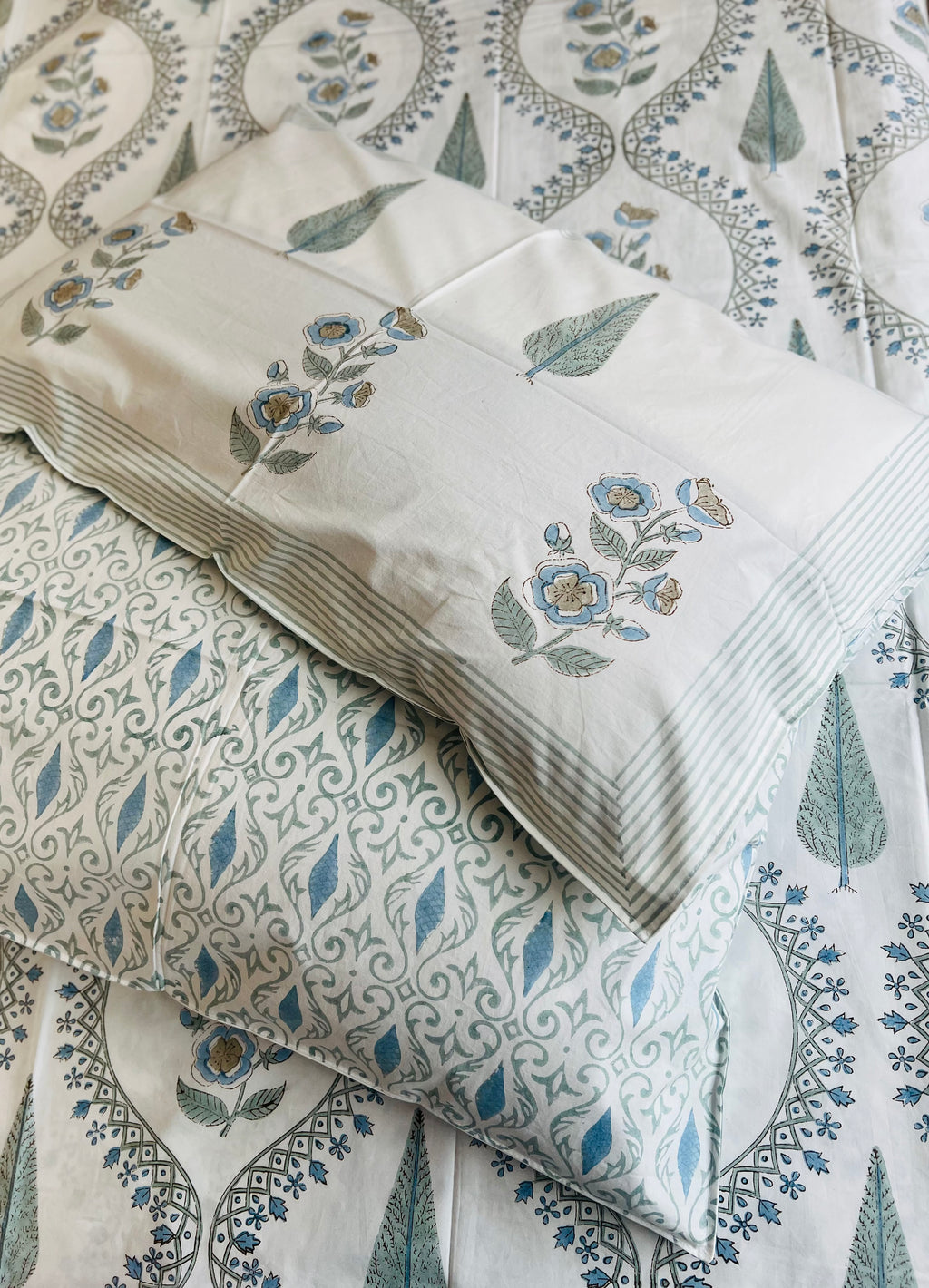 Percale cotton Handblock Bedsheet 300 TC