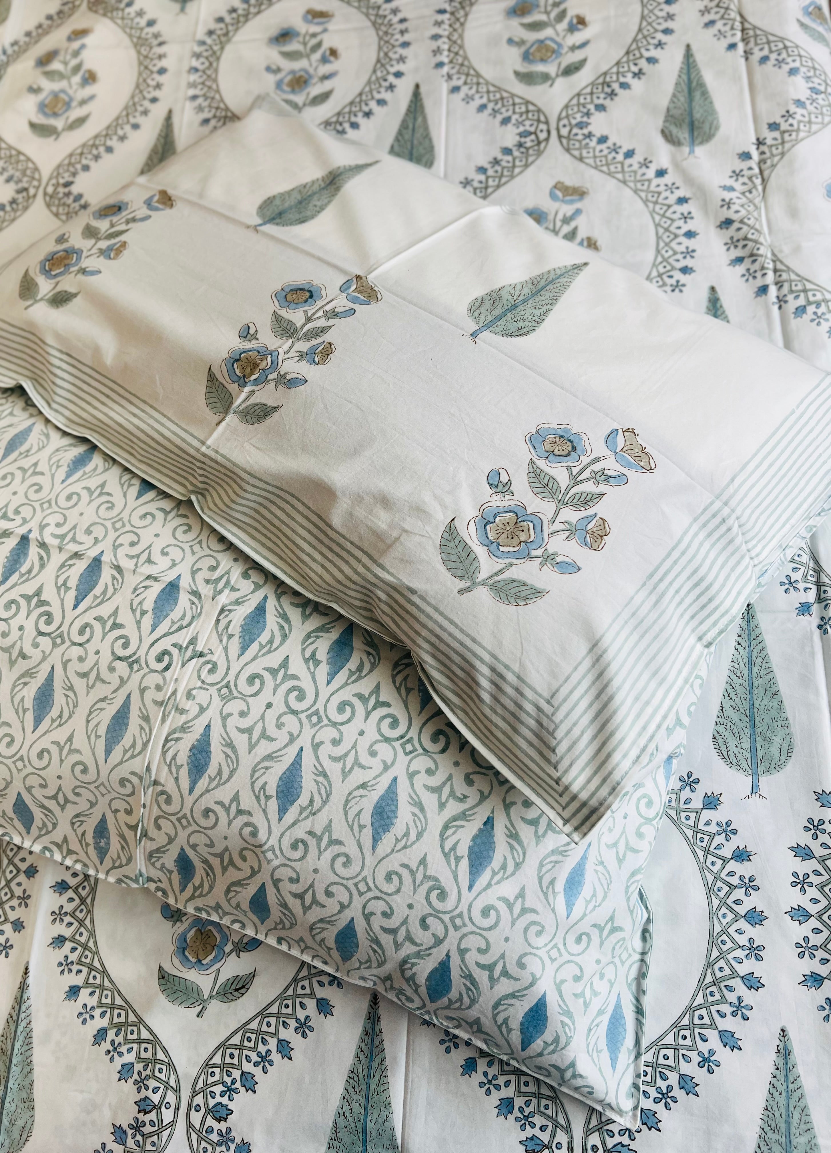 Percale cotton Handblock Bedsheet 300 TC