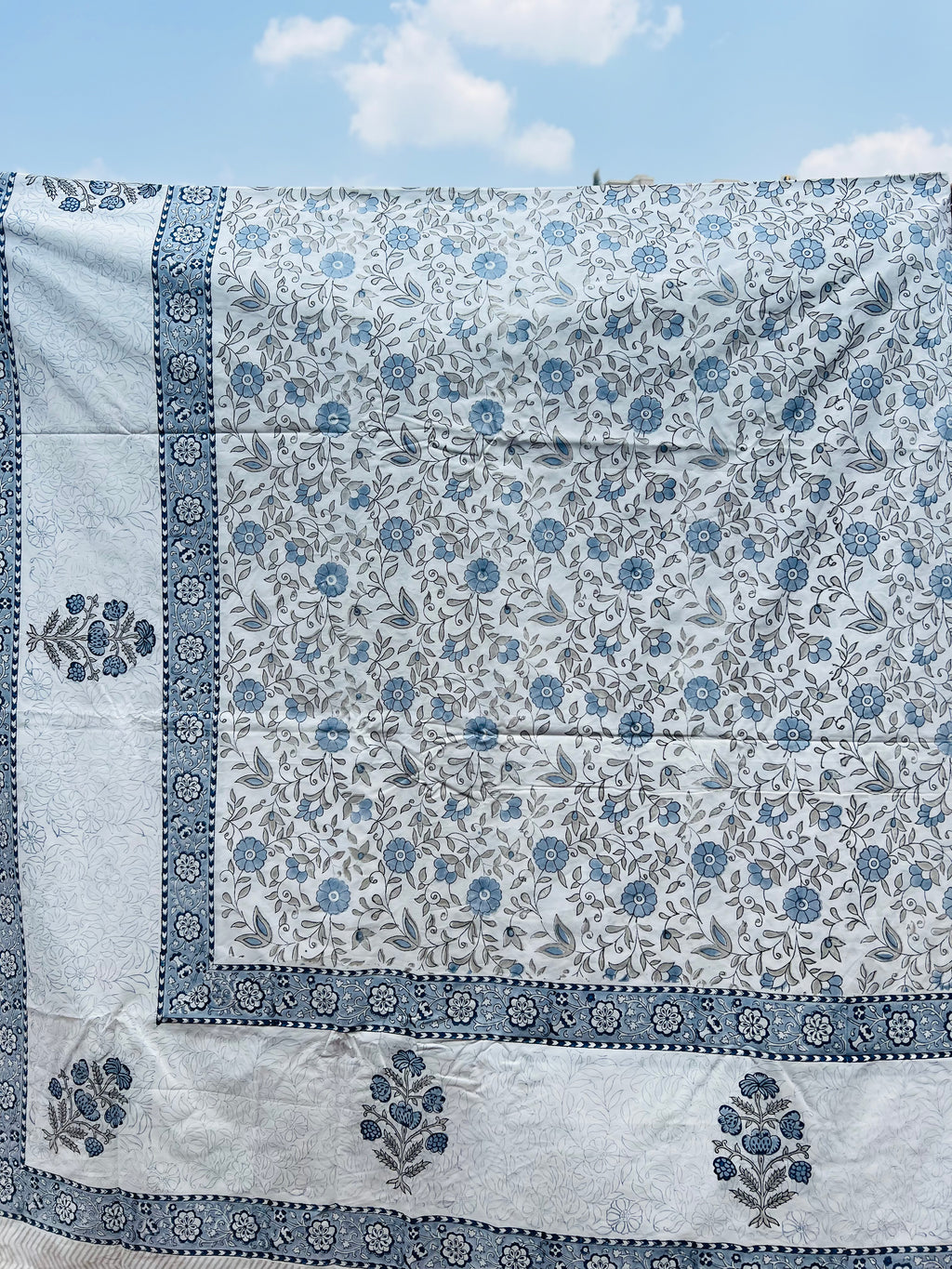 Percale cotton Handblock Bedsheet 400 TC