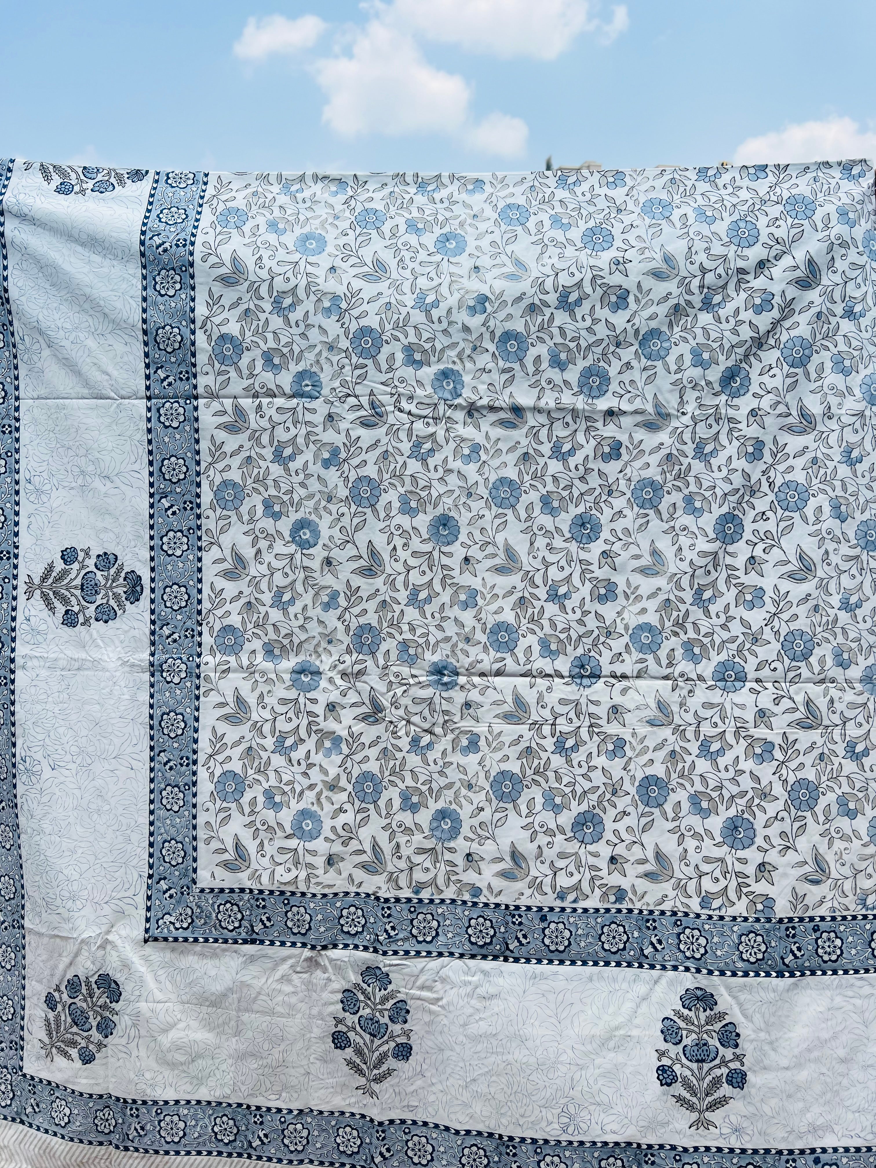 Percale cotton Handblock Bedsheet 400 TC