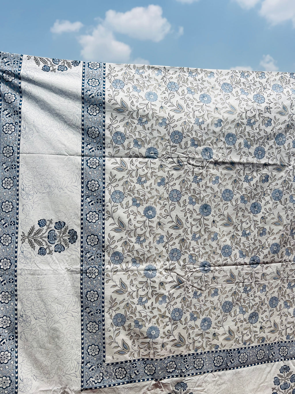 Percale cotton Handblock Bedsheet 400 TC