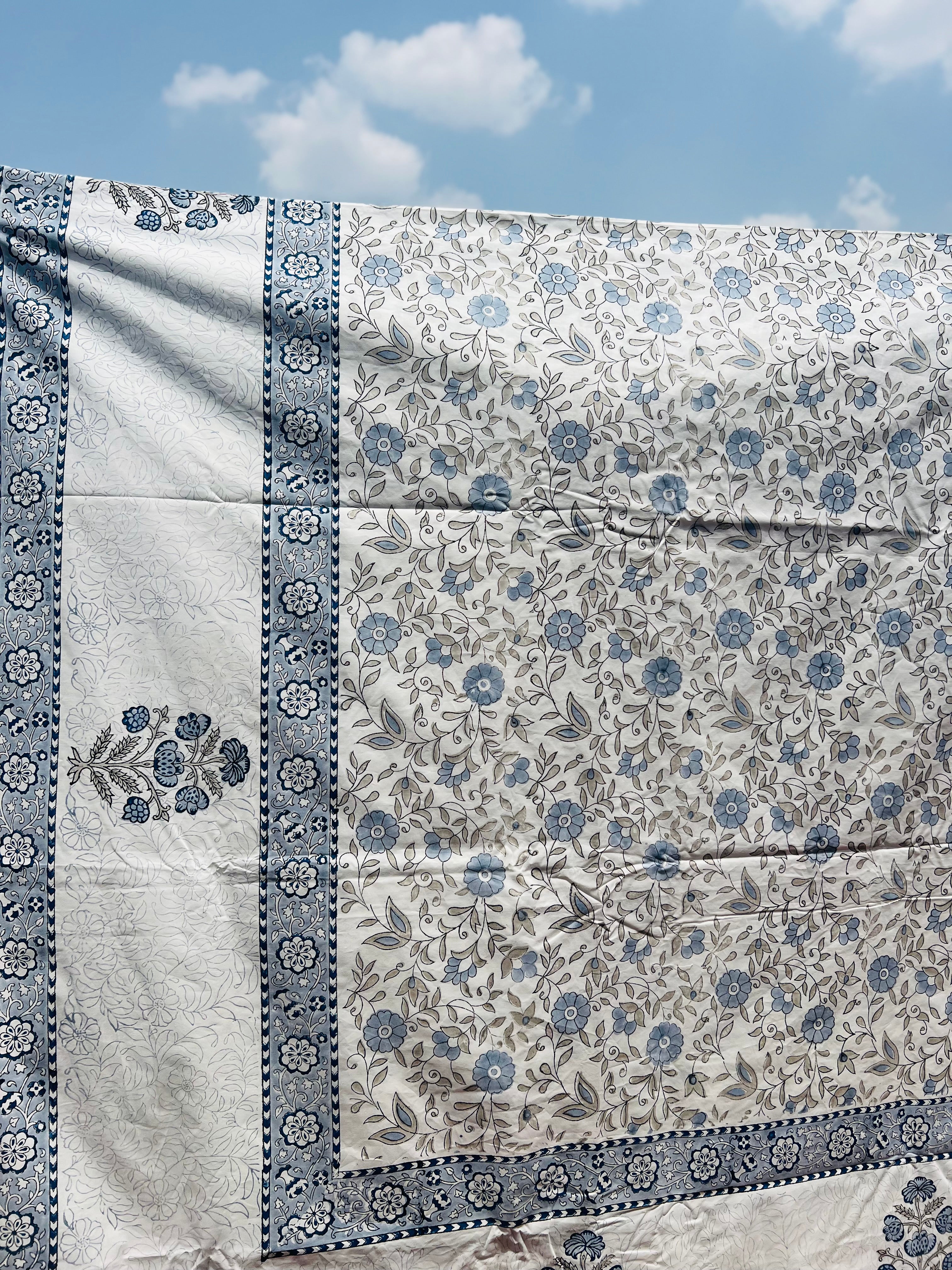 Percale cotton Handblock Bedsheet 400 TC