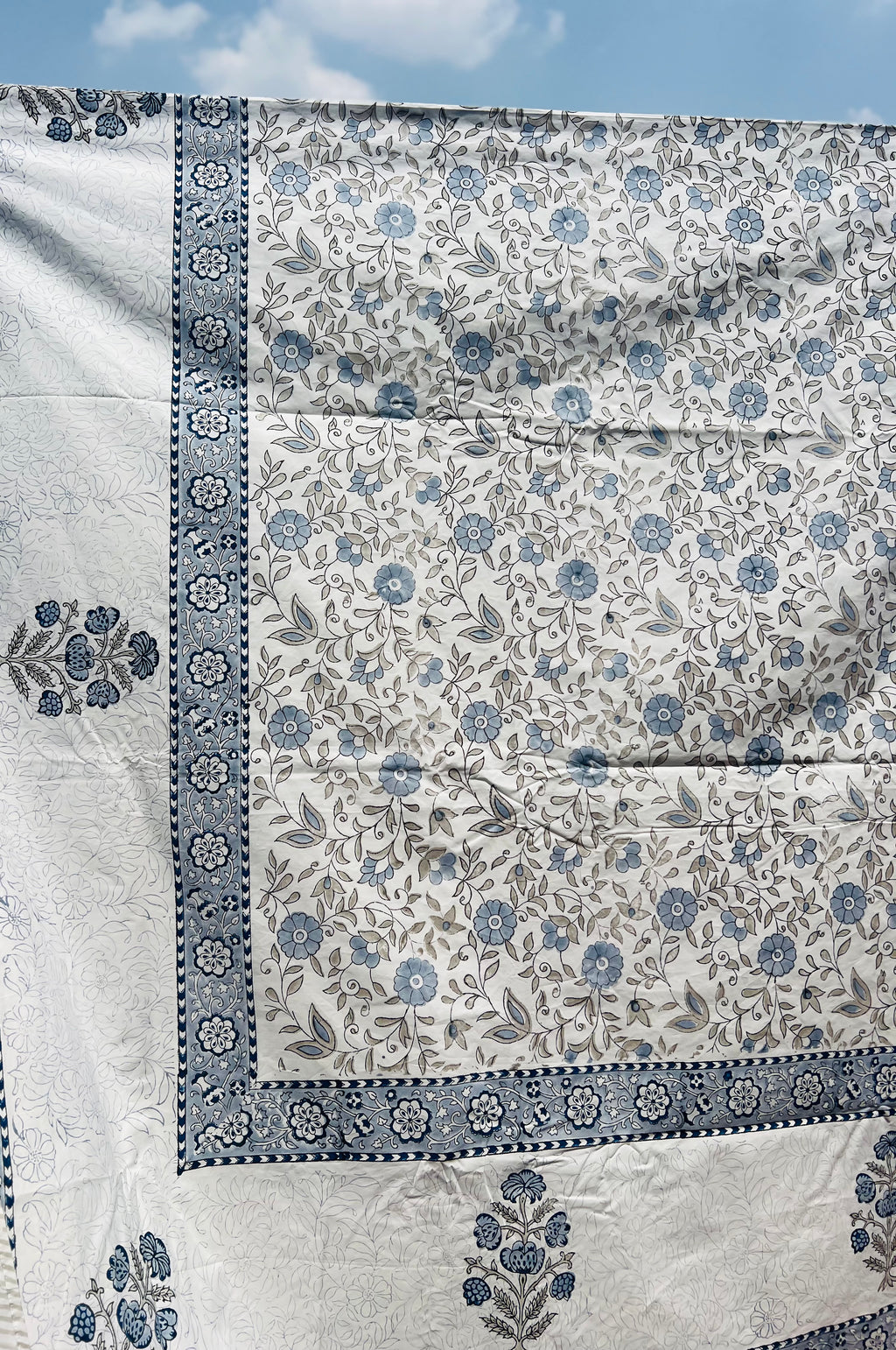 Percale cotton Handblock Bedsheet 400 TC