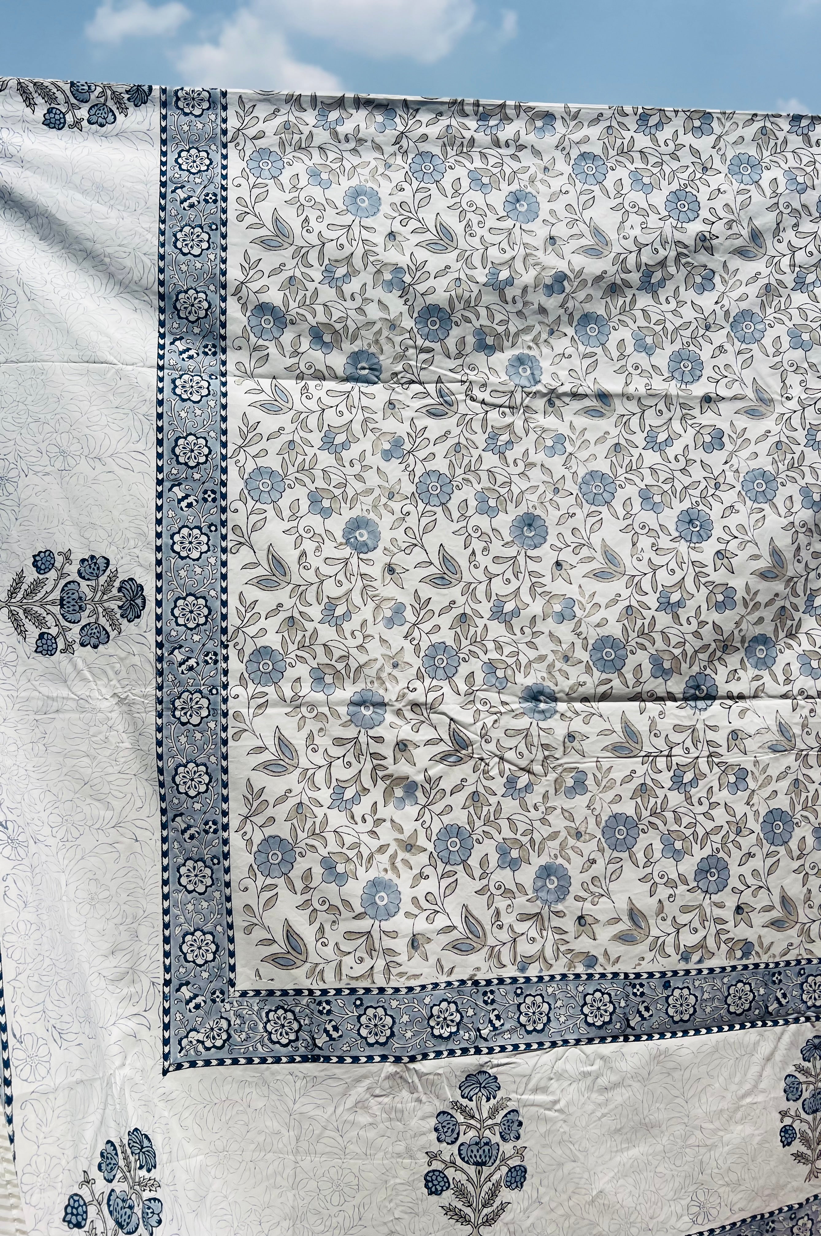 Percale cotton Handblock Bedsheet 400 TC