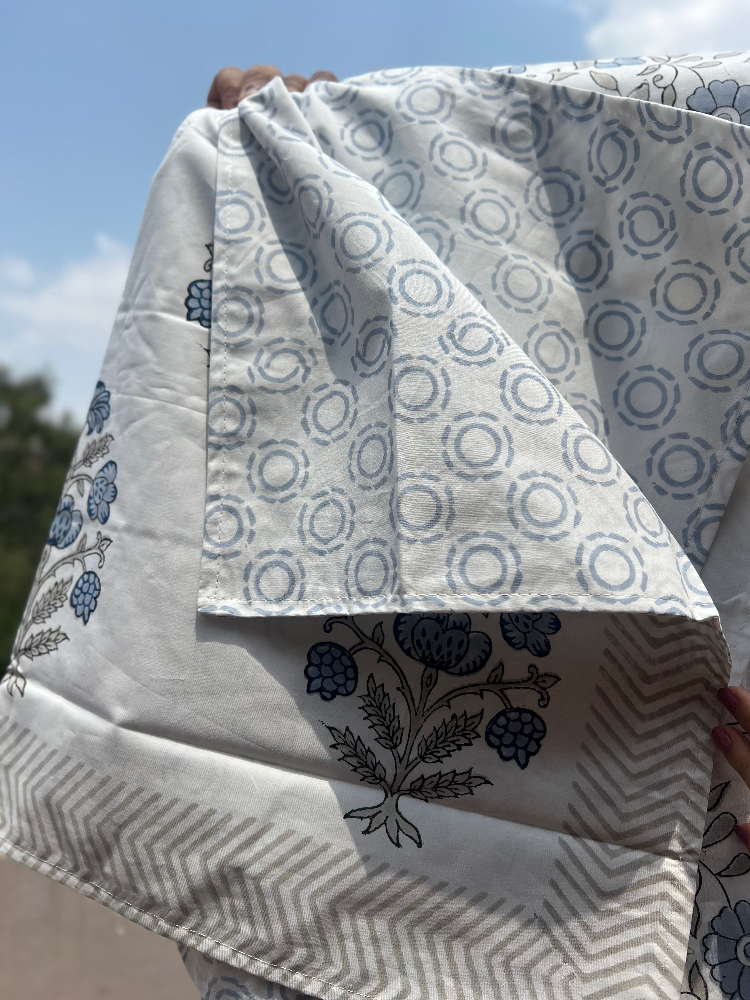 Percale cotton Handblock Bedsheet 400 TC
