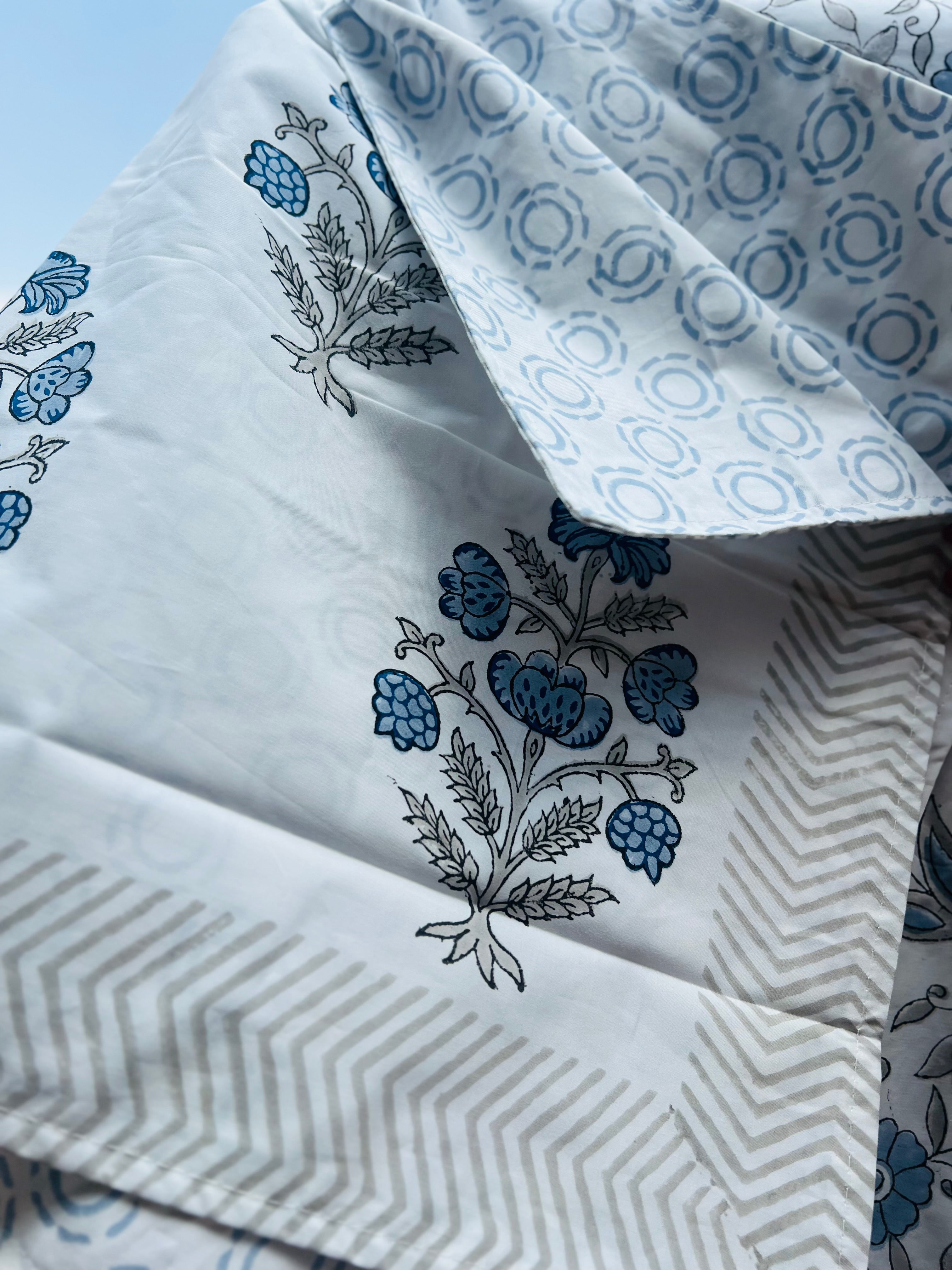 Percale cotton Handblock Bedsheet 400 TC