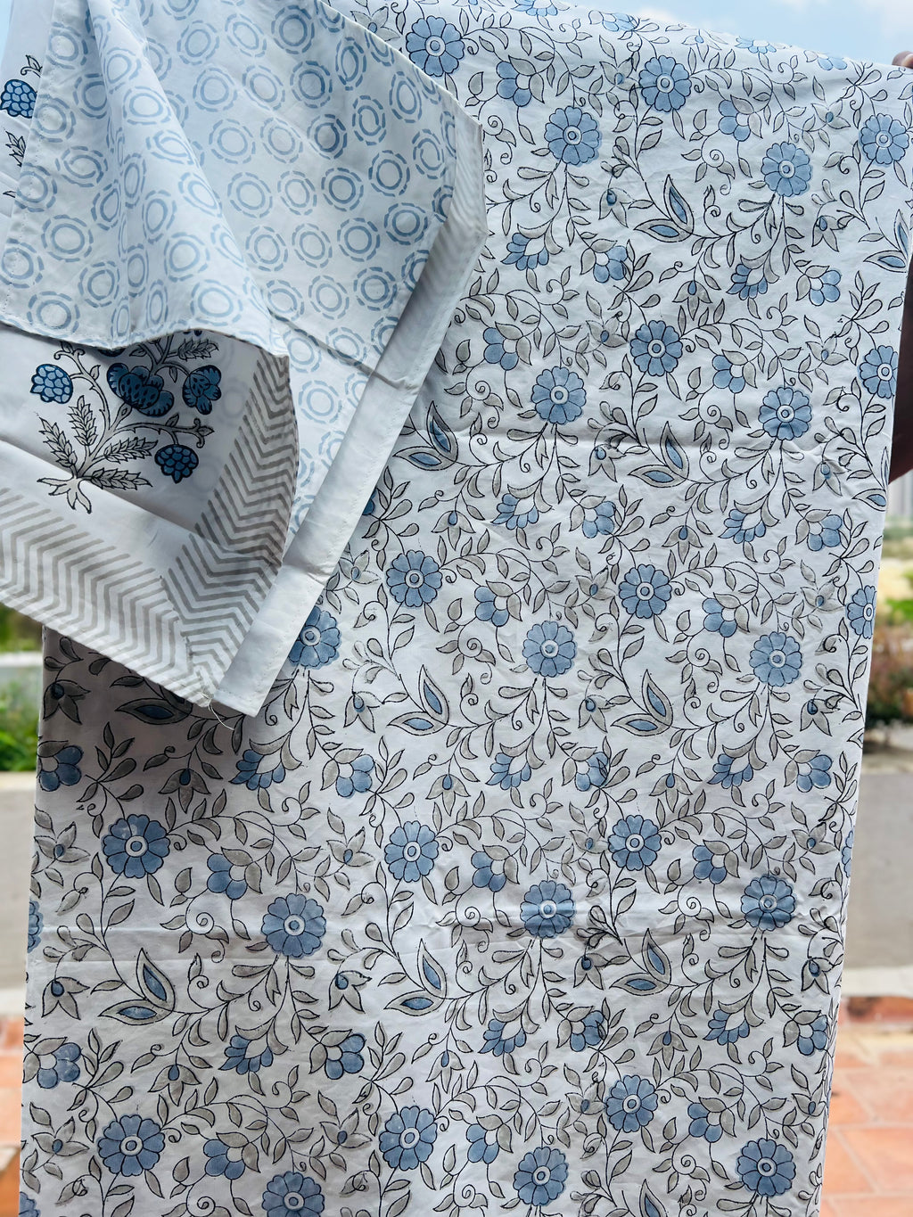 Percale cotton Handblock Bedsheet 400 TC
