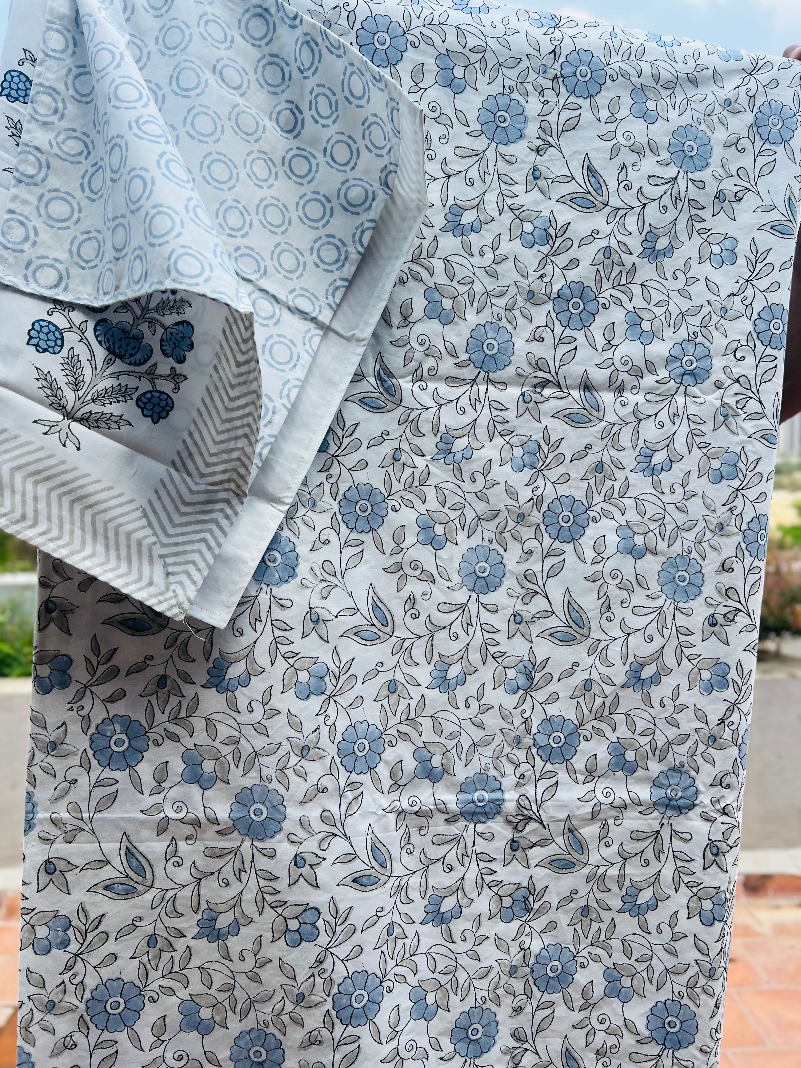 Percale cotton Handblock Bedsheet 400 TC