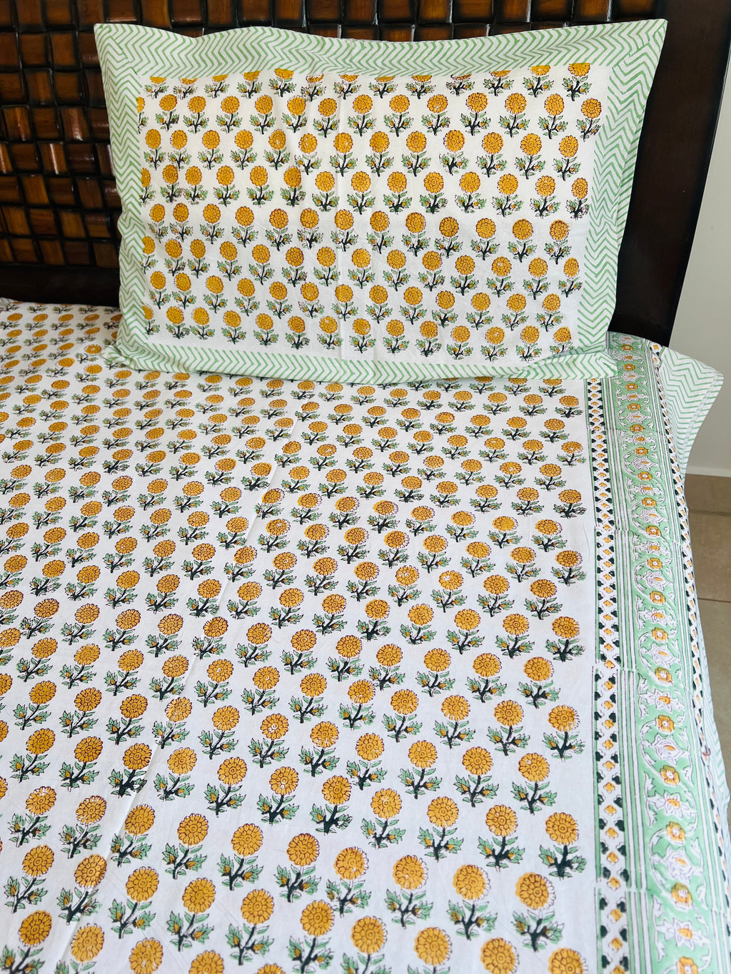 Handblock Cotton Bedsheet