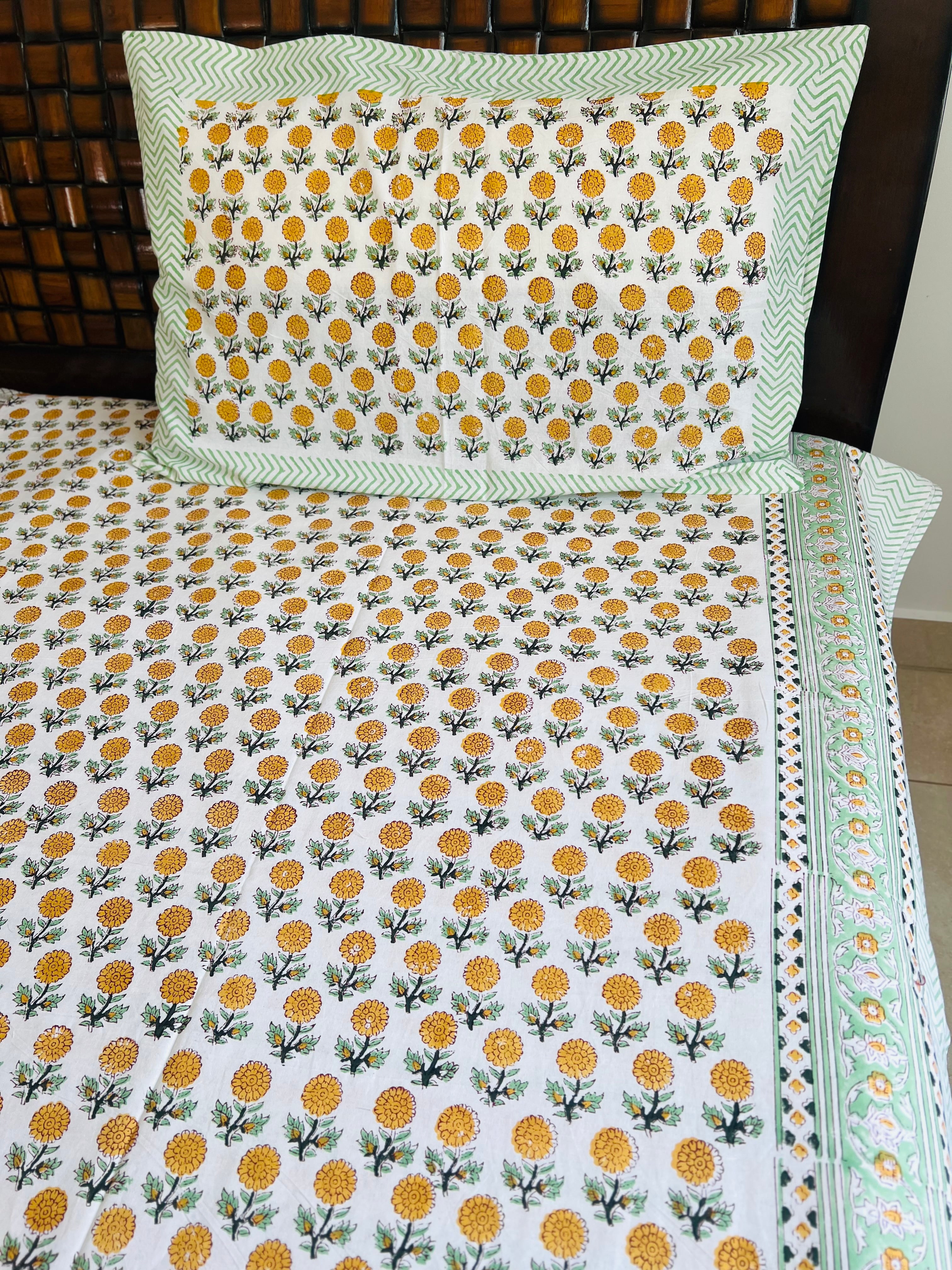 Handblock Cotton Bedsheet