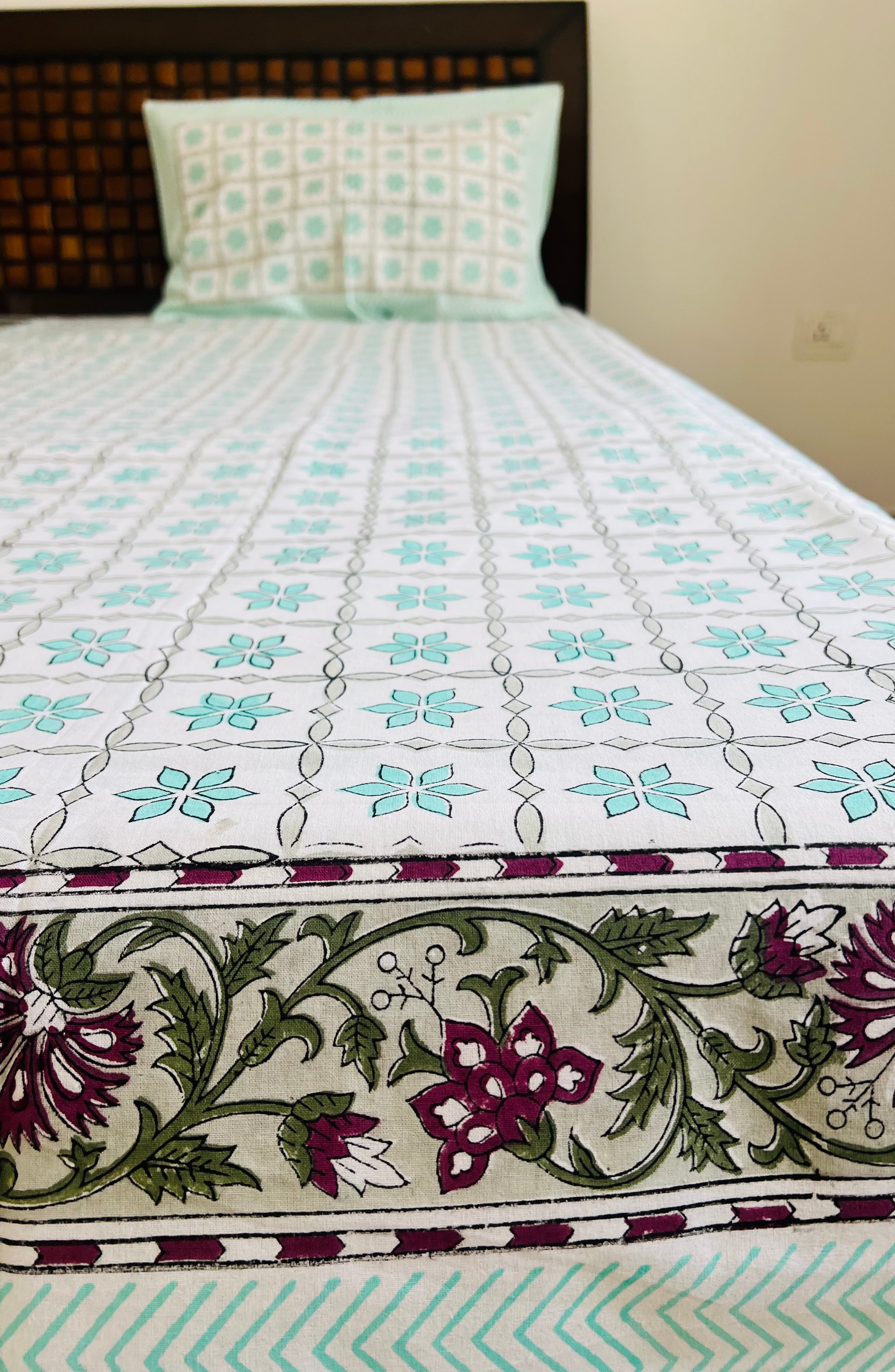 Handblock Cotton Bedsheet