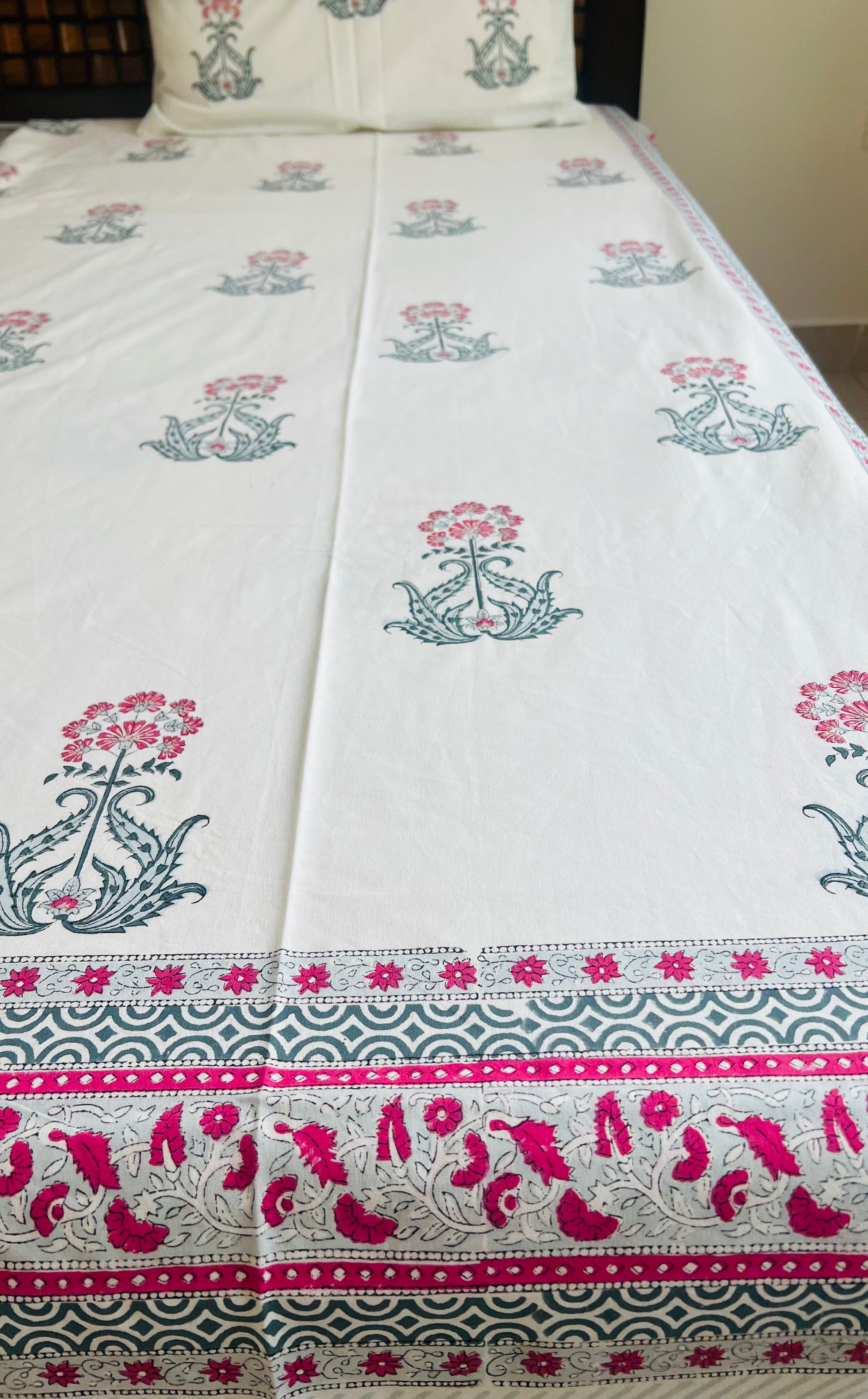 Handblock Cotton Bedsheet