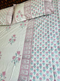Percale cotton Handblock Bedsheet 400 TC