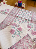 Hand Block Printed Waffle Cotton Towel Set