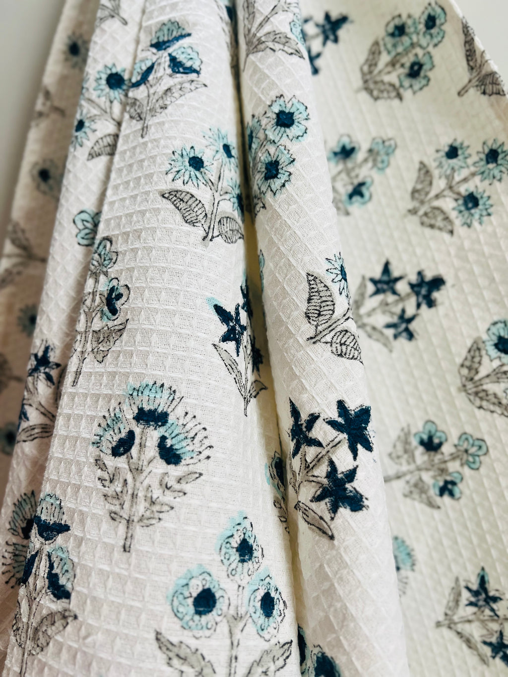 Hand Block Printed Waffle Cotton Towel Set