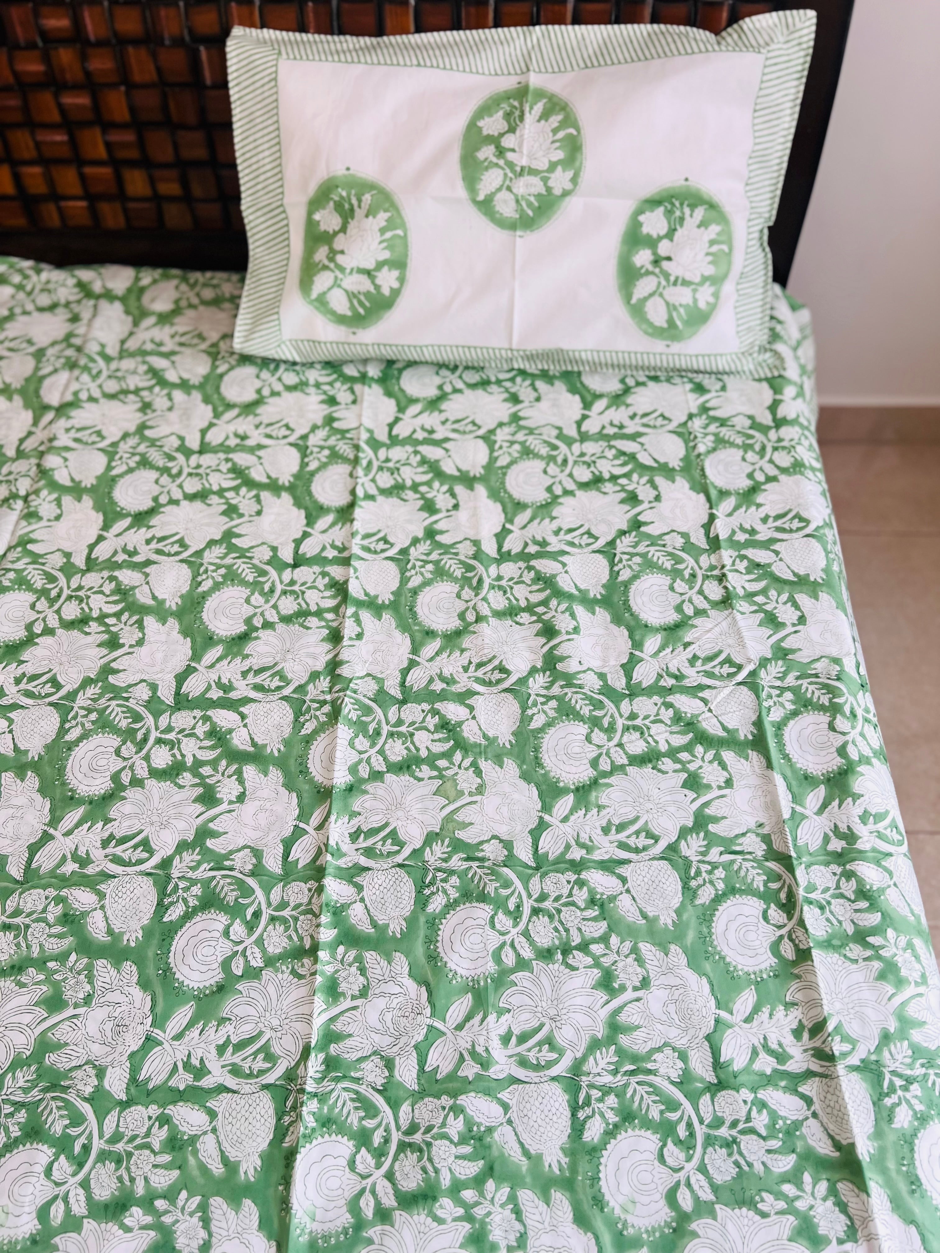 Percale cotton Handblock Bedsheet 400 TC