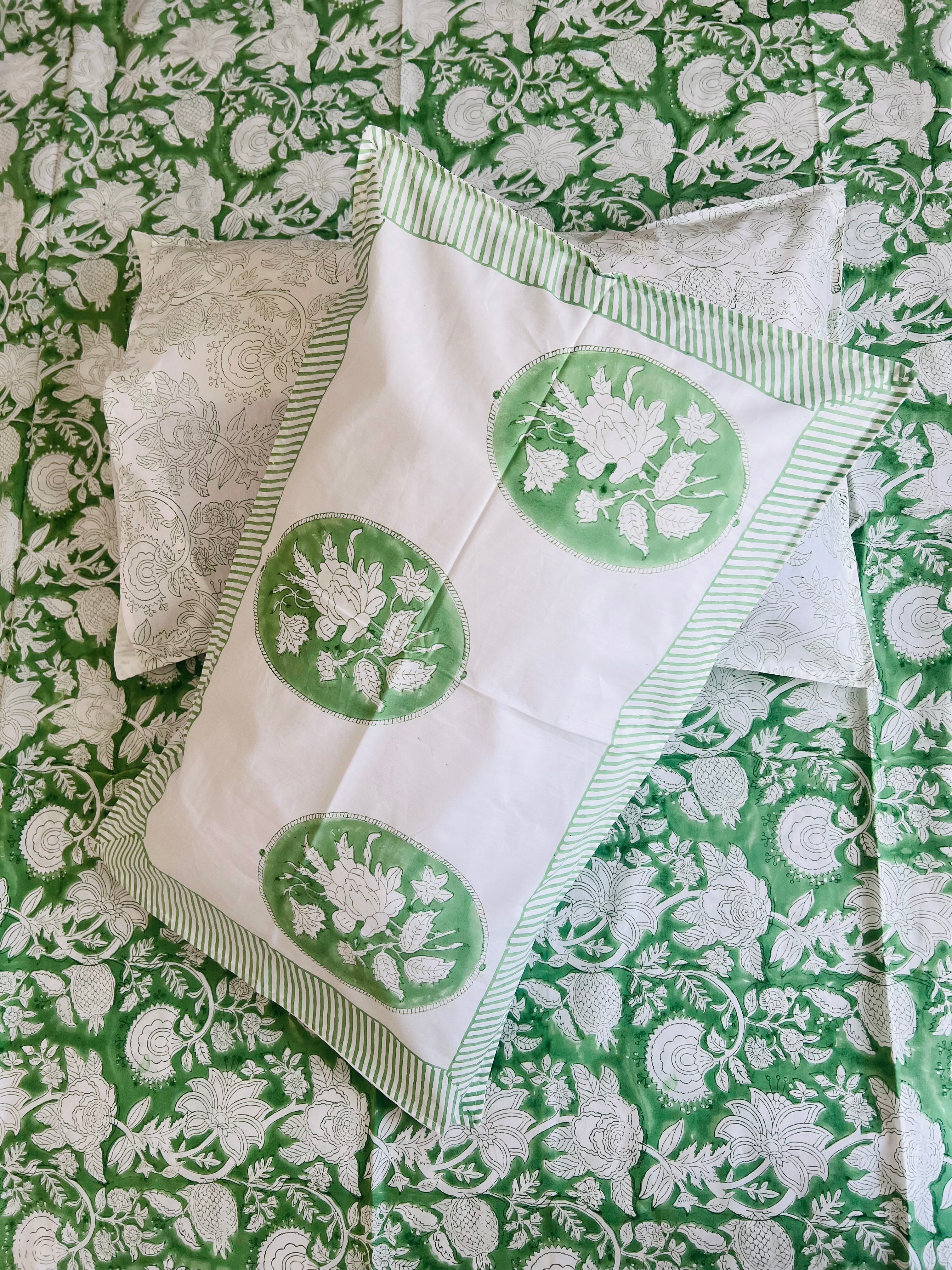 Percale cotton Handblock Bedsheet 400 TC